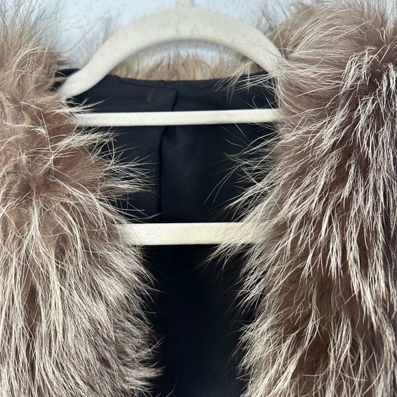 Vintage Real Raccoon Fur Trim Jacket – Brown Black Luxe Winter Coat womens large - Picture 11 of 16